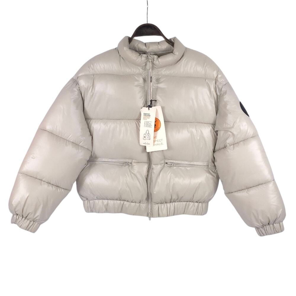 SAVE THE DUCK Shira Puffer Jacket Bomber Coat Off White Warm Plumtech Down